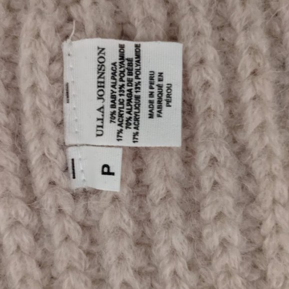 Ulla Johnson Beige Alpaca pulloveer with FLAP Size P NWOT - Picture 3 of 5